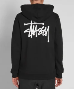 Stussy Black Zip Up Logo Hoodie Stussy Essential (9)