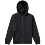 Stussy Black Zip‑Up Stock Logo Hoodie