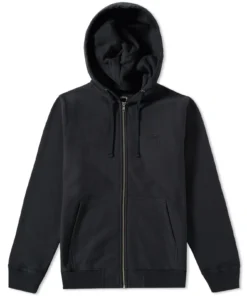 Stussy Black Zip Up Stock Logo Hoodie (1)