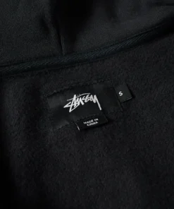 Stussy Black Zip Up Stock Logo Hoodie (2)