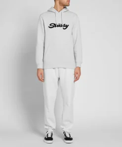 Stussy Fog Chenille Script Hoodie Classic Texture (1)