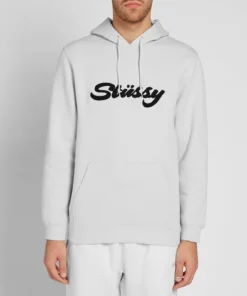 Stussy Fog Chenille Script Hoodie Classic Texture (5)