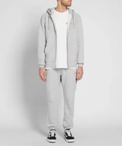 Stussy Grey Zip Up Stock Logo Hoodie Everyday Essential (1)