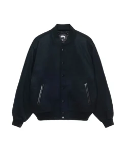 Stussy Melton Wool Varsity Jacket Sport Logo on Back (1)