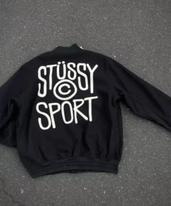 Stussy Melton Wool Varsity Jacket Sport Logo on Back (2)