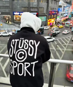 Stussy Melton Wool Varsity Jacket Sport Logo on Back (4)