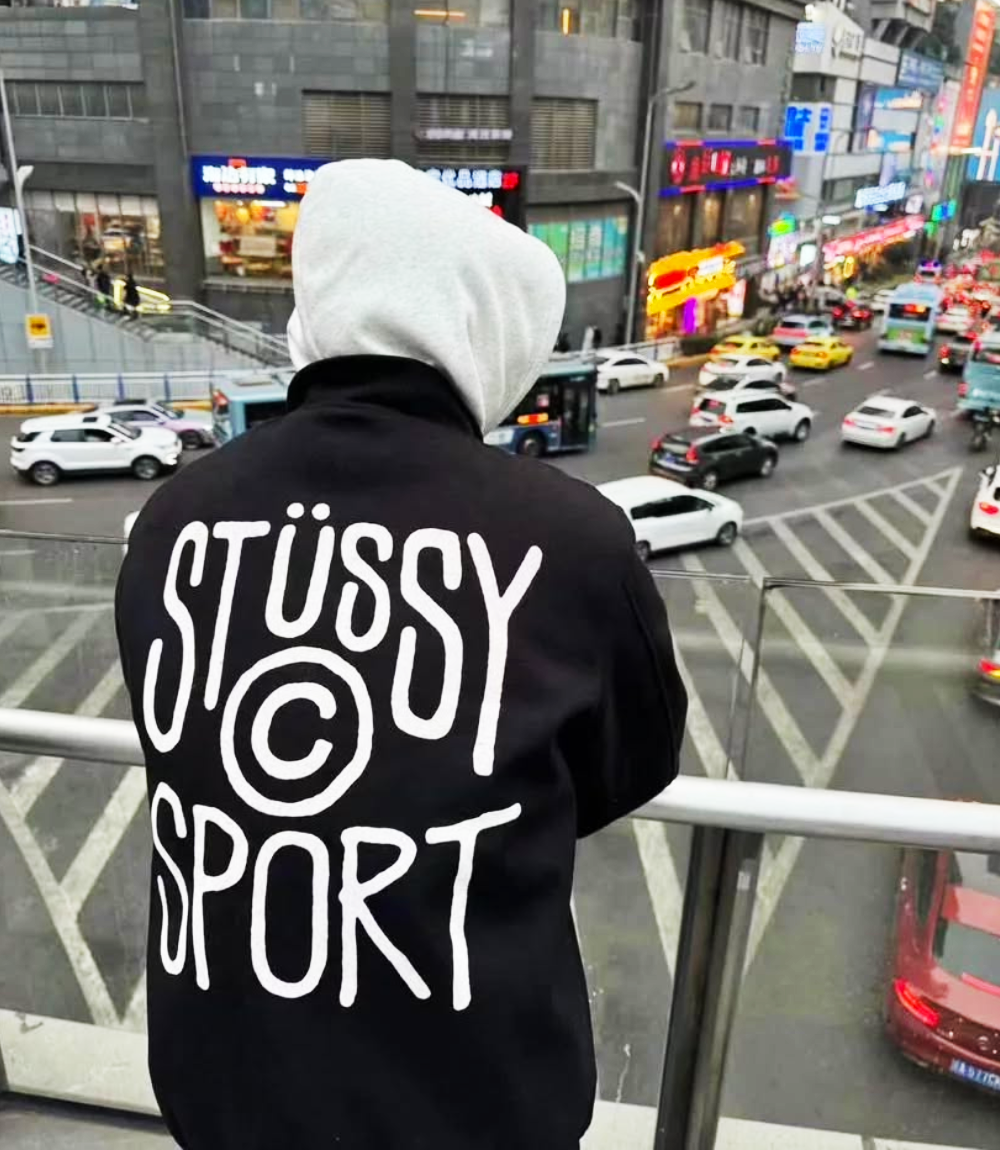 Stussy Melton Wool Varsity Jacket Sport Logo on Back (4)