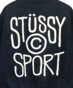 Stussy Melton Wool Varsity Jacket Sport Logo on Back (6)