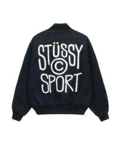 Stussy Melton Wool Varsity Jacket Sport Logo on Back (7)