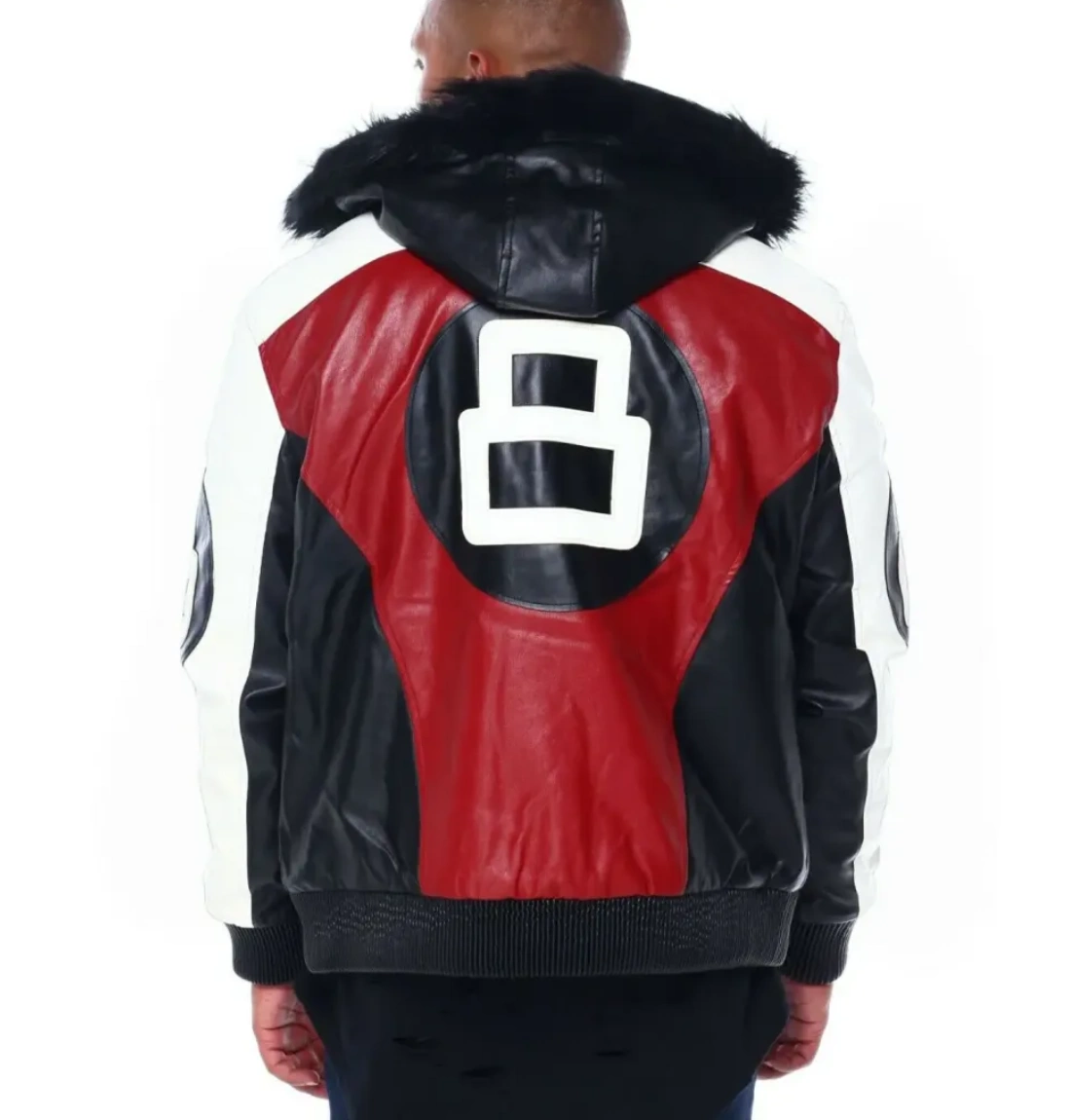 Stussy Mens 8 Ball Red Leather Jacket Robert Phillipe Edition (1)