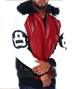 Stussy Mens 8 Ball Red Leather Jacket Robert Phillipe Edition (2)