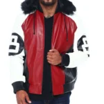 Stussy Mens 8 Ball Red Leather Jacket – Robert Phillipe Edition