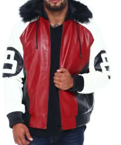 Stussy Mens 8 Ball Red Leather Jacket Robert Phillipe Edition (3)