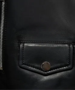 Stussy Ravene Noir Jacket Premium Black Leather Biker Jacket for Men and Women (18)