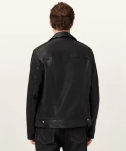 Stussy Ravene Noir Jacket Premium Black Leather Biker Jacket for Men and Women (2)