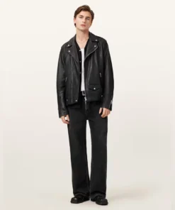 Stussy Ravene Noir Jacket Premium Black Leather Biker Jacket for Men and Women (3)