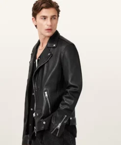 Stussy Ravene Noir Jacket Premium Black Leather Biker Jacket for Men and Women (7)