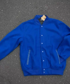 Stussy Royal Blue Melton Wool Varsity Jacket Sport Logo Edition (1)