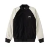 Stussy Signature Logo Two Tone Wool And Leather Varsity Jacket (1)