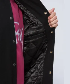 Stussy Signature Logo Two Tone Wool And Leather Varsity Jacket (3)
