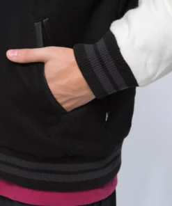 Stussy Signature Logo Two Tone Wool And Leather Varsity Jacket (4)