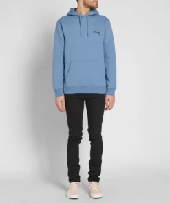 Stussy Smooth Stock Blue Hoodie (9)