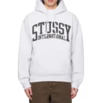 Stussy White “International” Logo Hoodie