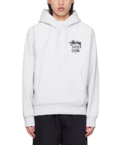 Stussy White Print Hoodie (1)