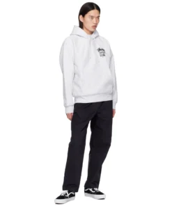 Stussy White Print Hoodie (2)