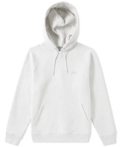 Stussy White Raglan Sleeve Hoodie Minimal Logo (2)