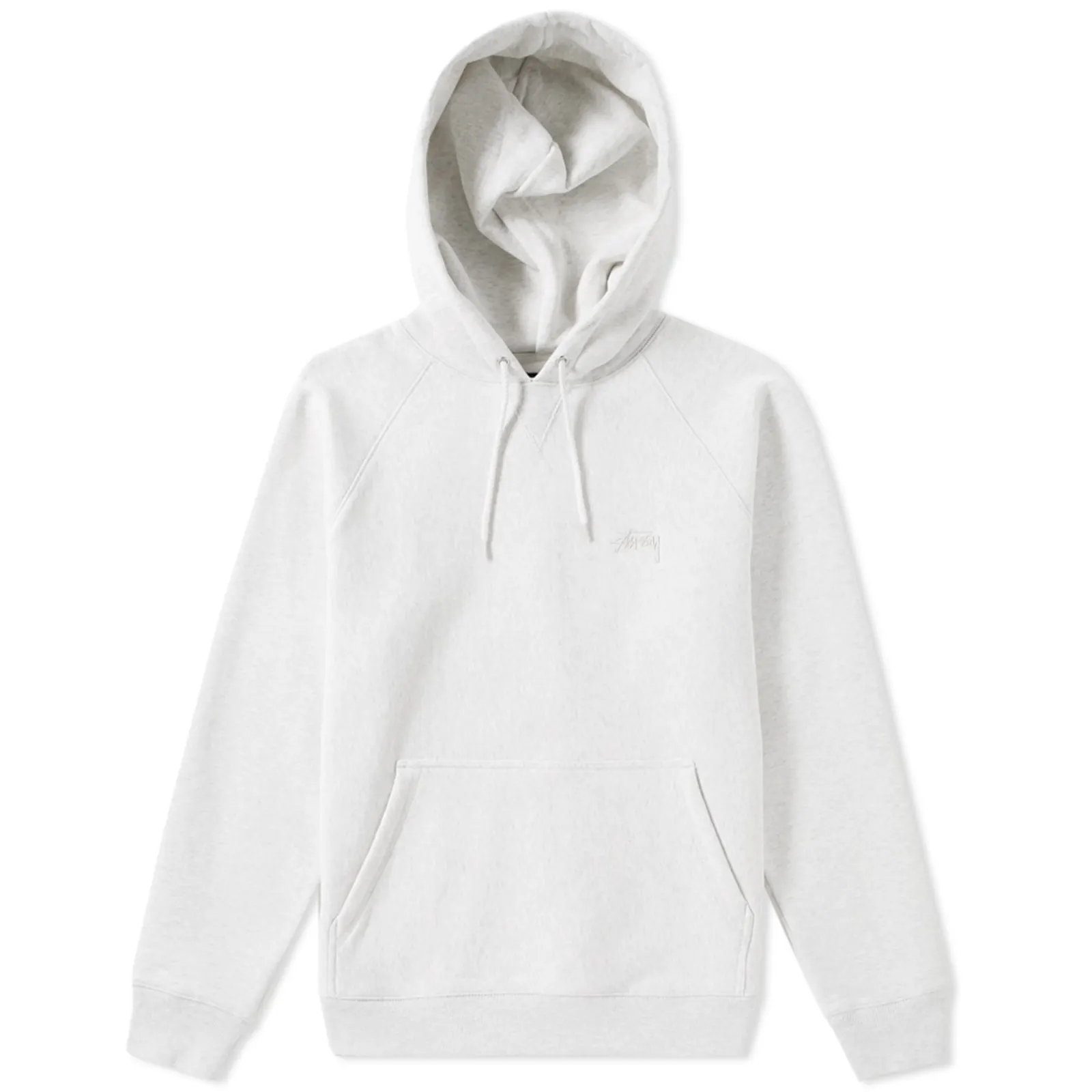 Stussy White Raglan Sleeve Hoodie Minimal Logo (2)