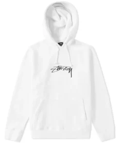 Stussy White Stock Applique Hoodie (1)