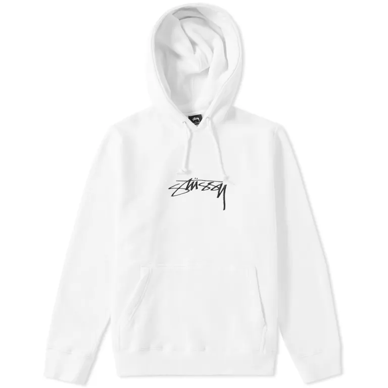 Stussy White Stock Applique Hoodie (1)