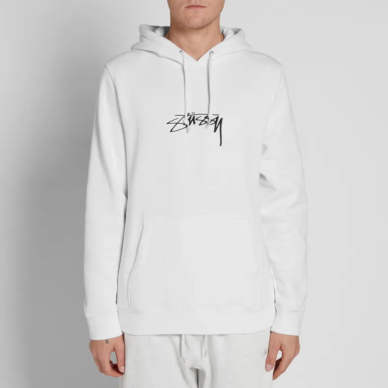 Stussy White Stock Applique Hoodie (6)