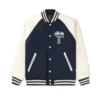 Stussy World Tour Navy Wool and Leather Varsity Jacket (1)