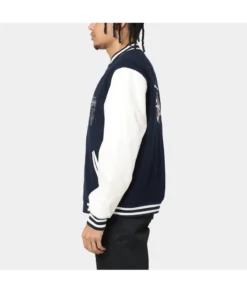 Stussy World Tour Varsity Jacket Navy & White Varsity Jacket (1)