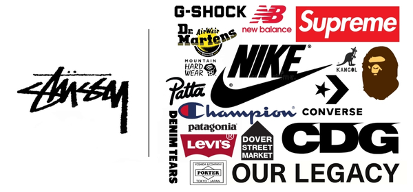 Stussy partnerships with brands as Nike, Supreme, BAPE and Our Legacy Logo