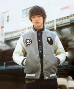 Stussy x A Bathing Ape (BAPE) Wool Varsity Jacket (1)