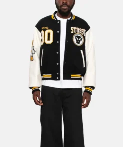 Stussy x Metalheadz Goldie 30th Varsity Jacket For Men (2)