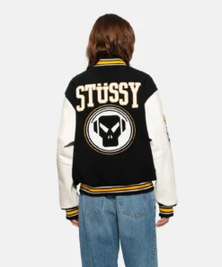 Stussy x Metalheadz Goldie 30th Varsity Jacket For Women (1)
