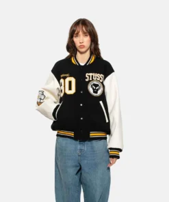 Stussy x Metalheadz Goldie 30th Varsity Jacket For Women (4)