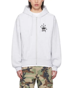 White Regal Crown Stussy Hoodie (5)