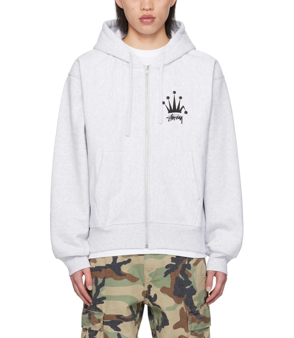 White Regal Crown Stussy Hoodie (5)