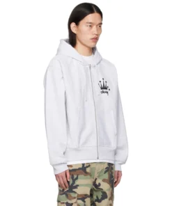 White Regal Crown Stussy Hoodie (8)