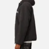 stussy 8 ball hooded black sherpa jacket reversible for men left side view