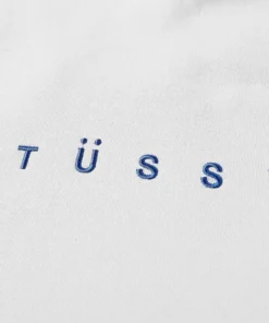stussy helvetica spread applique hoody fog closeup logo