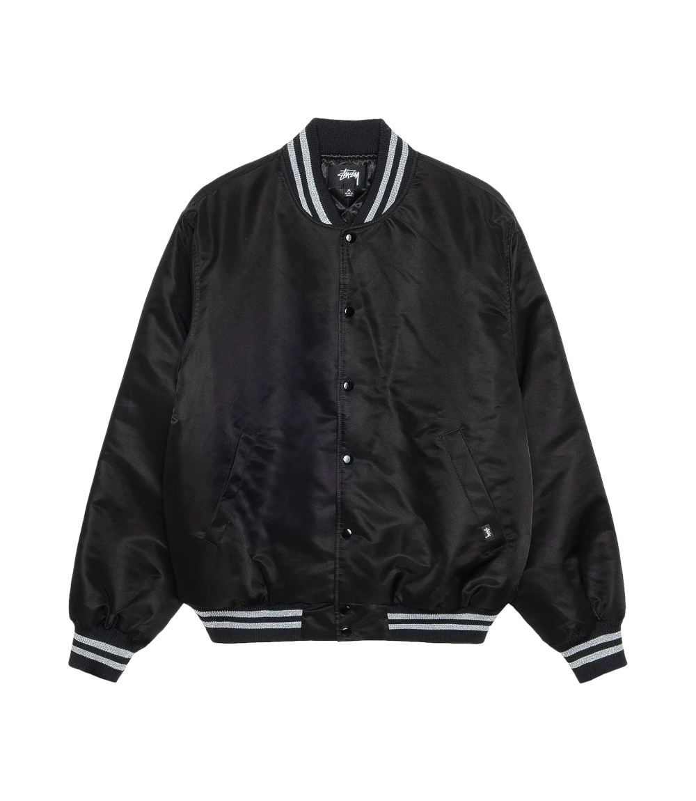 stussy sequins satin jacket black sequined satin varsity bomber (2)