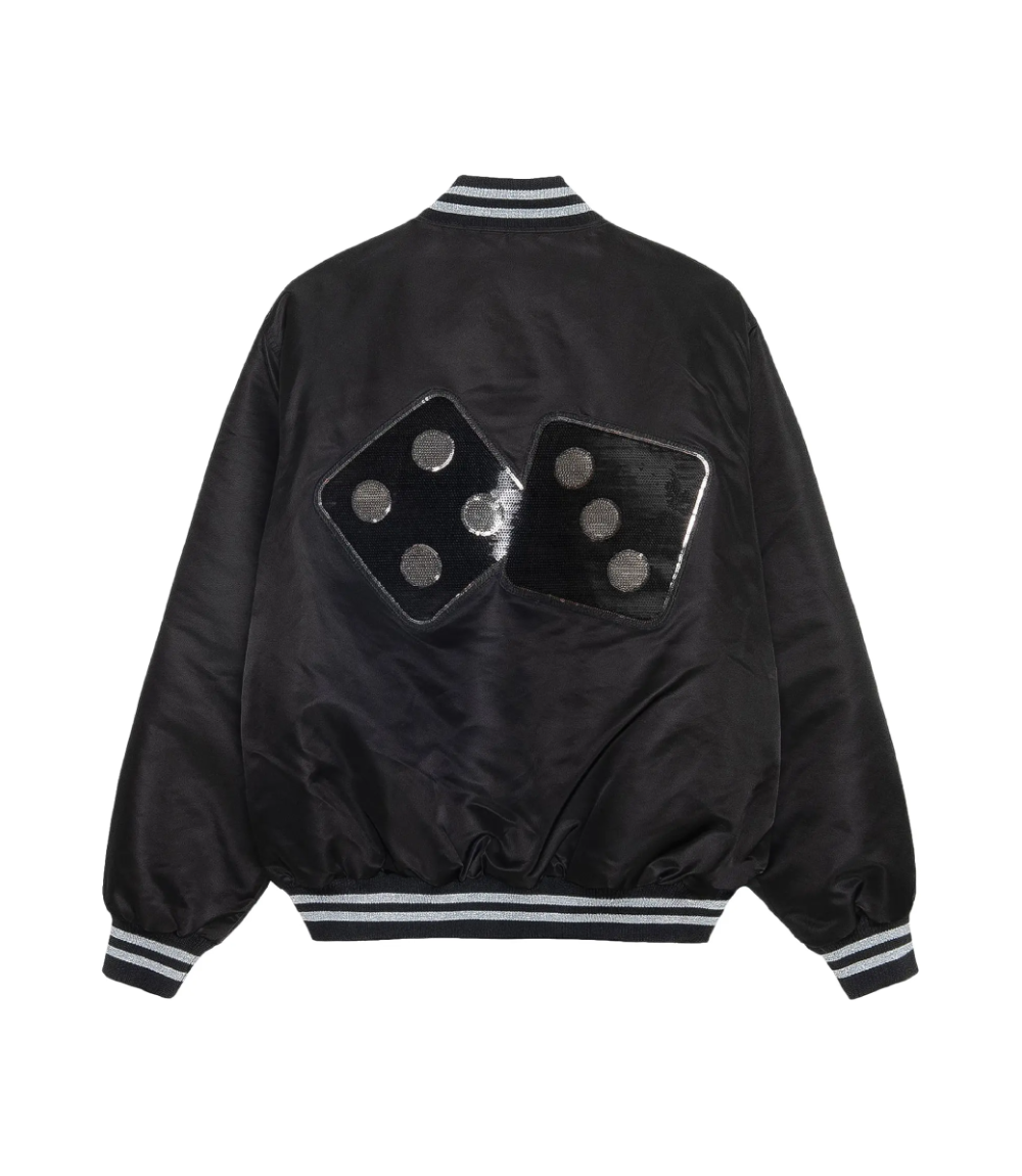 stussy sequins satin jacket black sequined satin varsity bomber (4)