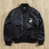 stussy surfman stadium jacket black nylon varsity bomber (2)
