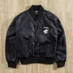 Stussy Surfman Stadium Jacket Black – Nylon Varsity Bomber